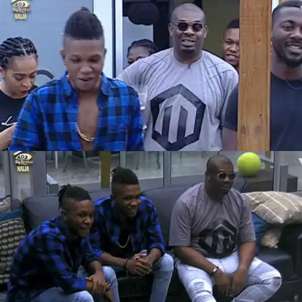 #BBNAIJA Don jazzy visits the housemates with his new signees (DNA Twins)